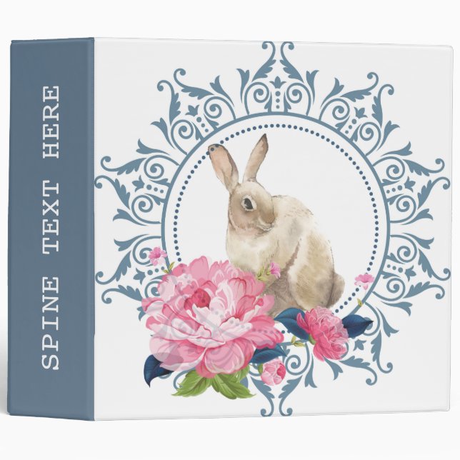 Beautiful Easter Rabbit personalized 3 Ring Binder (Front/Spine)