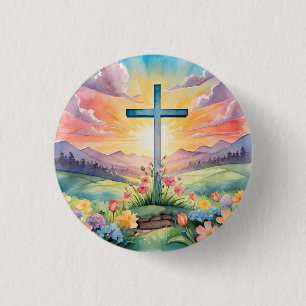Beautiful Easter Watercolor Art Button