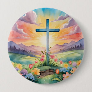 Beautiful Easter Watercolor Art Button