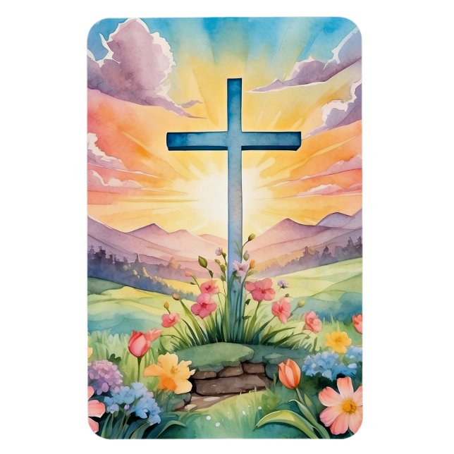 Beautiful Easter Watercolor Art Magnet (Vertical)