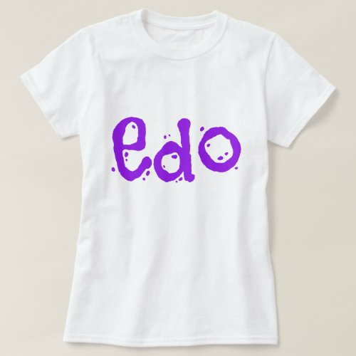 Beautiful Edo Purple and White T_Shirt