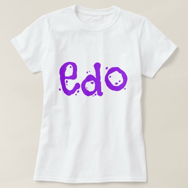 Beautiful Edo Purple and White T-Shirt (Design Front)