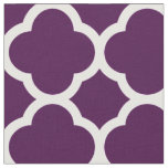 Beautiful Eggplant Purple Quatrefoil Pattern Fabric
