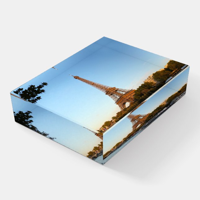 Beautiful Eiffel Tower Paris France Paperweight (Angled)