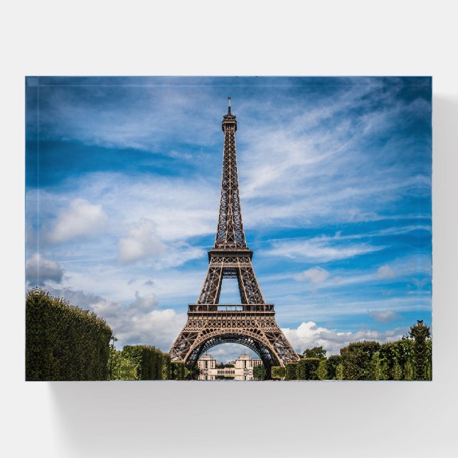 Beautiful Eiffel Tower Paris France Paperweight (Front)