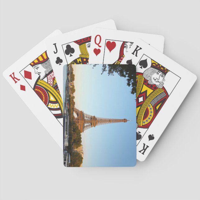 Beautiful Eiffel Tower Paris France Poker Cards (Back)