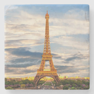 Beautiful Eiffel Tower Paris France Stone Coaster