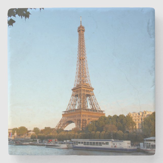 Beautiful Eiffel Tower Paris France Stone Coaster (Front)