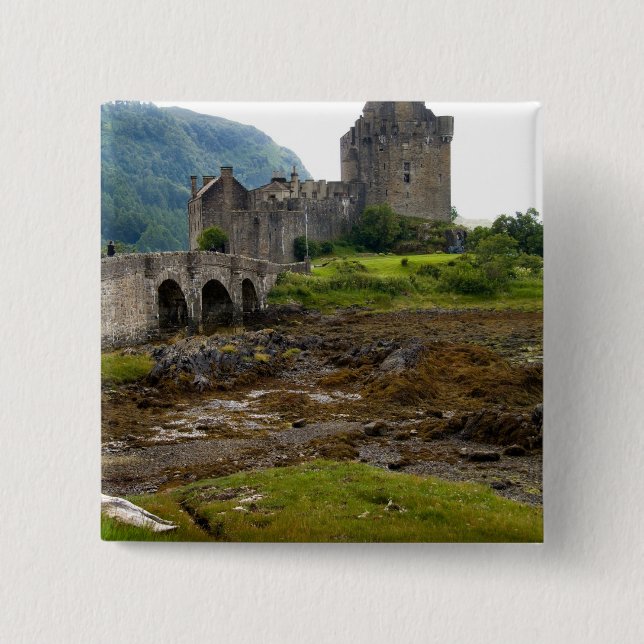 Beautiful Eileen Donan Castle in Western Dornie 2 Button (Front)