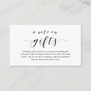 Beautiful Elegance, Black font, A note on gifts Enclosure Card