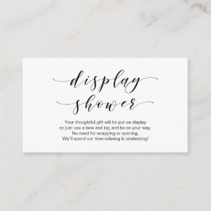 Beautiful Elegance, Black script, Display Shower Enclosure Card