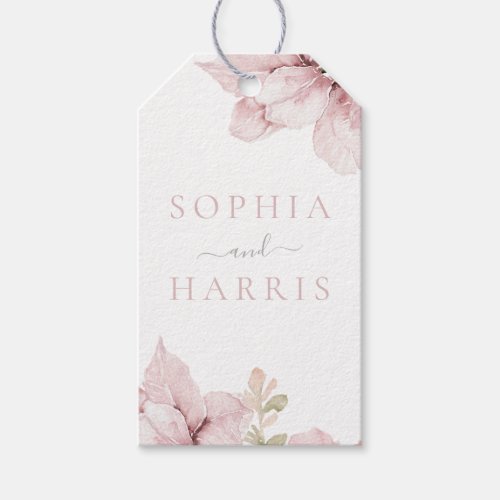 Beautiful Elegance Blush Floral Wedding Gift Tags