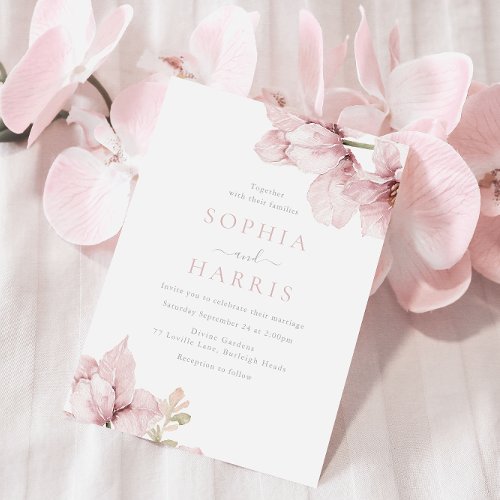 Beautiful Elegance Blush Floral Wedding Invitation
