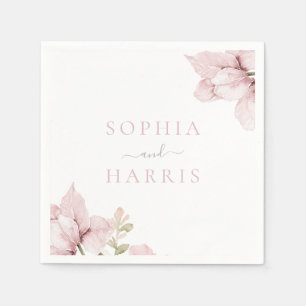 Beautiful Elegance Blush Floral Wedding Napkins