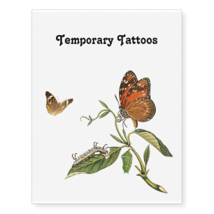 Beautiful - Elegance - Butterfly - Flower Temporary Tattoos