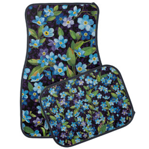Beautiful elegance forget me not seamless pattern car floor mat