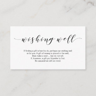 Beautiful Elegance, in Black, Wedding Wishing Well Enclosure Card