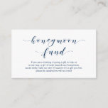 Beautiful Elegance, Navy Blue, Honeymoon Fund Enclosure Card<br><div class="desc">This is the Modern Beautiful Elegance Romantic script,  Black calligraphy,  Wedding Honeymoon Fund,  Enclosure Card. You can change the font colours,  and add your wedding details in the matching font / lettering. #TeeshaDerrick</div>