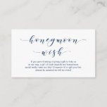 Beautiful Elegance, Navy Blue, Honeymoon Wish Enclosure Card<br><div class="desc">This is the Modern Beautiful Elegance Romantic script,  Navy Blue calligraphy,  Wedding Honeymoon Fund,  Enclosure Card. You can change the font colours,  and add your wedding details in the matching font / lettering. #TeeshaDerrick</div>