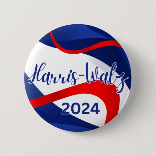 Beautiful Elegant 2024 Election Harris Walz Button