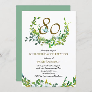 Beautiful Elegant 80th Birthday Invitations Wo/Man
