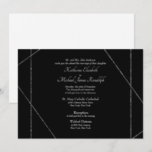 Beautiful Elegant Black and White Wedding II Invitation
