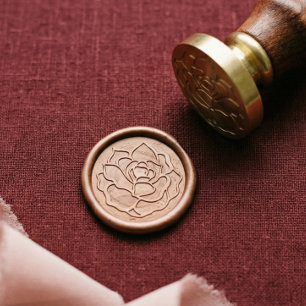 Beautiful Elegant Blossoming Rose Flower Embosser Wax Seal Stamp