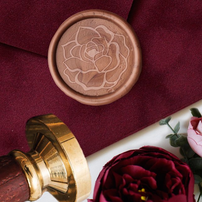 Beautiful Elegant Blossoming Rose Flower Embosser Wax Seal Stamp