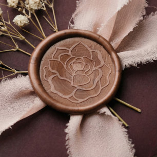Beautiful Elegant Blossoming Rose Flower Embosser Wax Seal Sticker