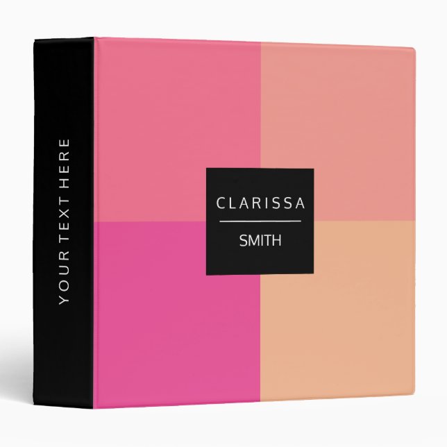 Beautiful elegant colorful geometric combination 3 ring binder (Front/Spine)