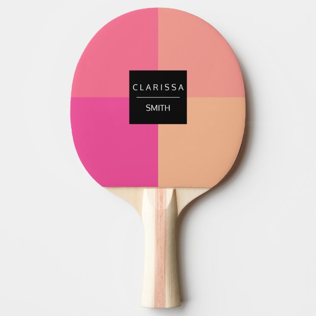 Beautiful elegant colorful geometric combination ping pong paddle (Front)