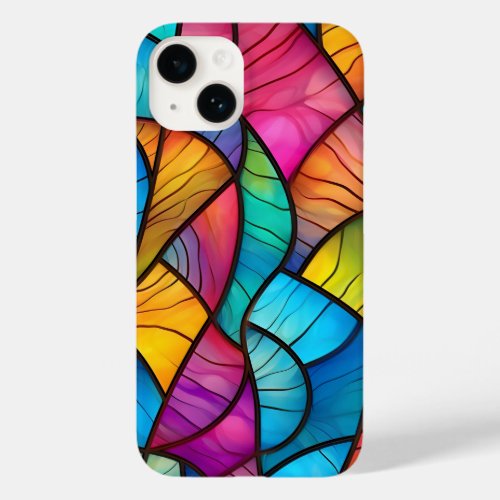 Beautiful Elegant Colorful Stained Glass Pattern Case_Mate iPhone 14 Case
