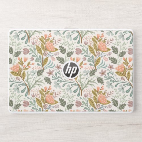 Beautiful elegant colorful vintage floral pattern HP laptop skin