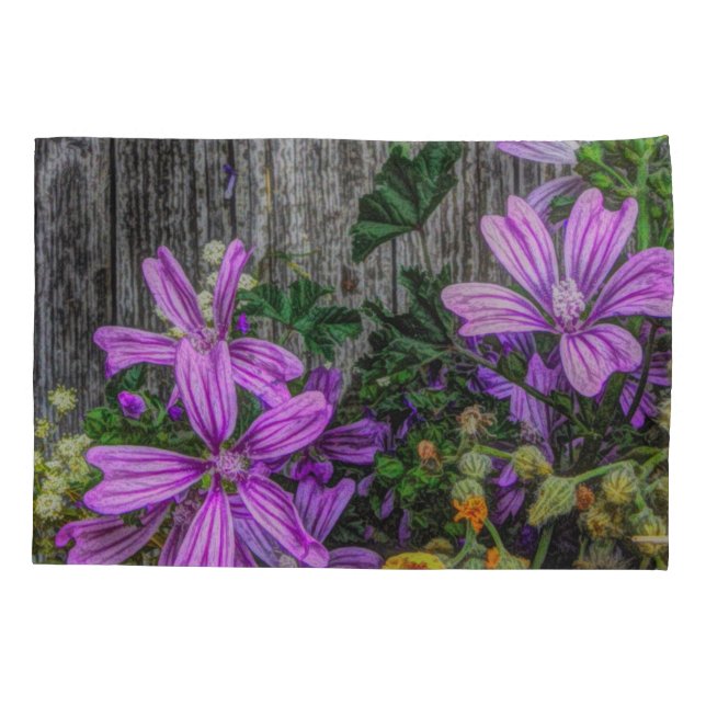 Beautiful Elegant Colorful Wild Flowers Pillow Case (Back)