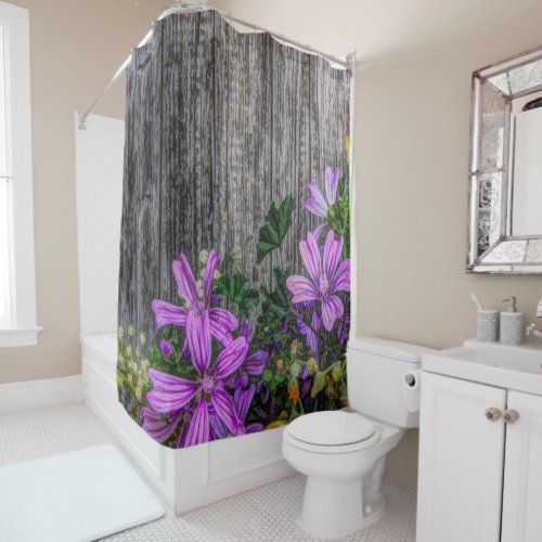Beautiful Elegant Colorful Wild Flowers Shower Curtain