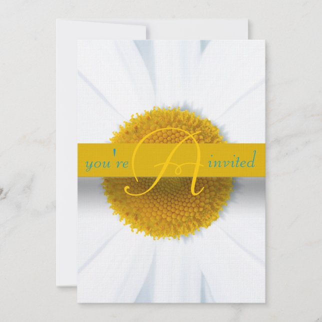 Beautiful Elegant Daisy Wedding Invitation (Front)