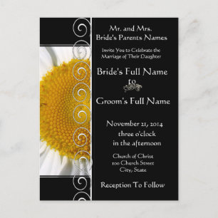 Beautiful Elegant Daisy Wedding Invitation
