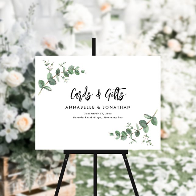 Beautiful elegant eucalyptus cards & gifts wedding foam board (Creator Uploaded)