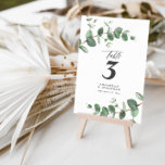 Beautiful elegant eucalyptus foliage wedding table invitation<br><div class="desc">Beautiful delicate elegant budget eucalyptus foliage wedding table number design. Modern elegant on trend sage green,  black,  navy blue and white stylish contemporary rustic collection. Ideal for spring,  summer,  fall,  autumn or winter weddings.</div>