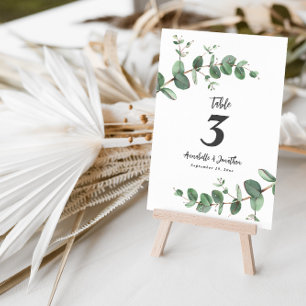 Beautiful elegant eucalyptus foliage wedding table invitation