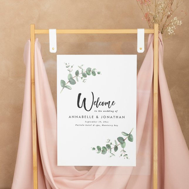 Beautiful elegant eucalyptus welcome decor wedding (Creator Uploaded)