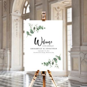 Beautiful elegant eucalyptus welcome decor wedding foam board