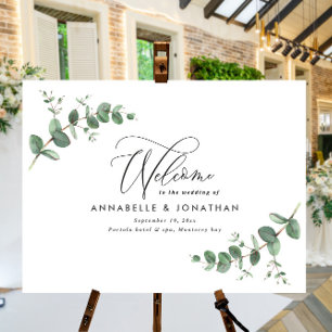 Beautiful elegant eucalyptus welcome decor wedding foam board
