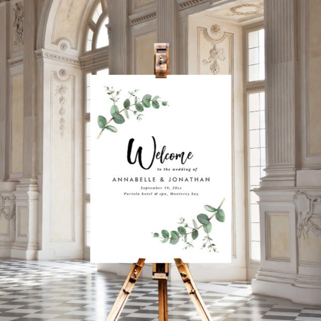 Beautiful elegant eucalyptus welcome decor wedding foam board (Creator Uploaded)