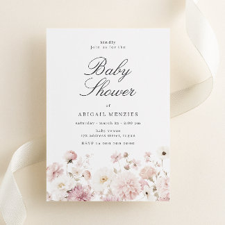 Beautiful Elegant Floral Baby Shower Invitation