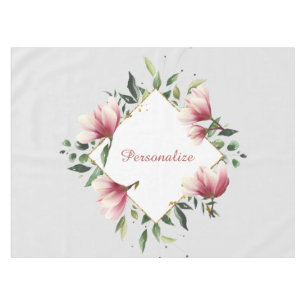 Beautiful & Elegant Floral Border Personalized Tablecloth