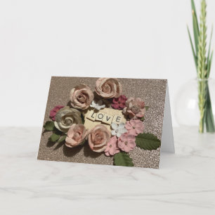 Beautiful elegant floral love and glitter card