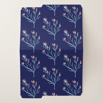 Beautiful Elegant Floral Ornate Branch Pattern File Folder | Zazzle