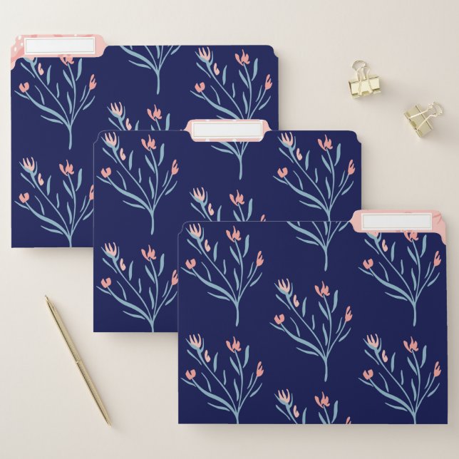 Beautiful Elegant Floral Ornate Branch Pattern File Folder (Set)