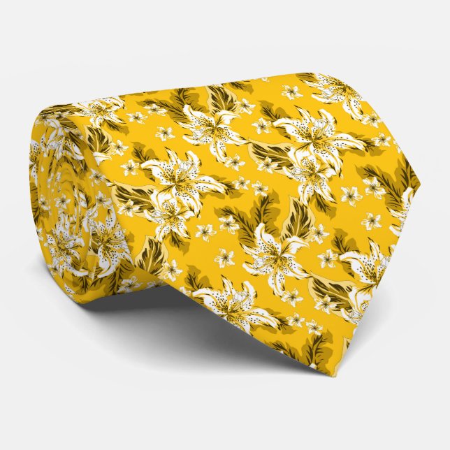 Beautiful elegant flower pattern  neck tie (Rolled)